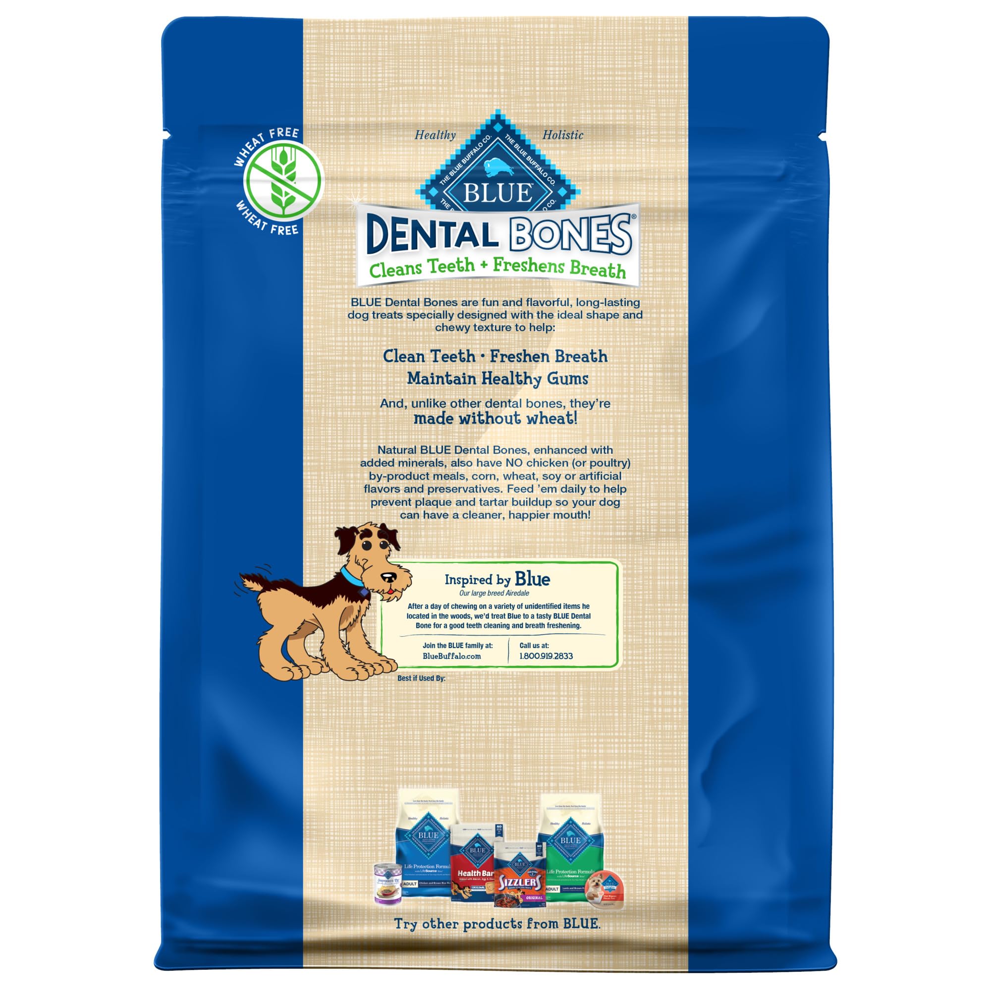 Blue Buffalo Dental Bones Mini closeup shows chewy texture for long-lasting bites