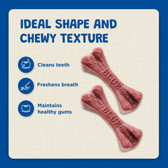 Blue Buffalo Dental Bones regular chew surface designed for dental cleaning during chewing