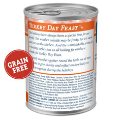 Blue Buffalo Family Favorites Turkey Day Feast ingredients closeup shows peas, carrots, green beans, sweet potatoes.
