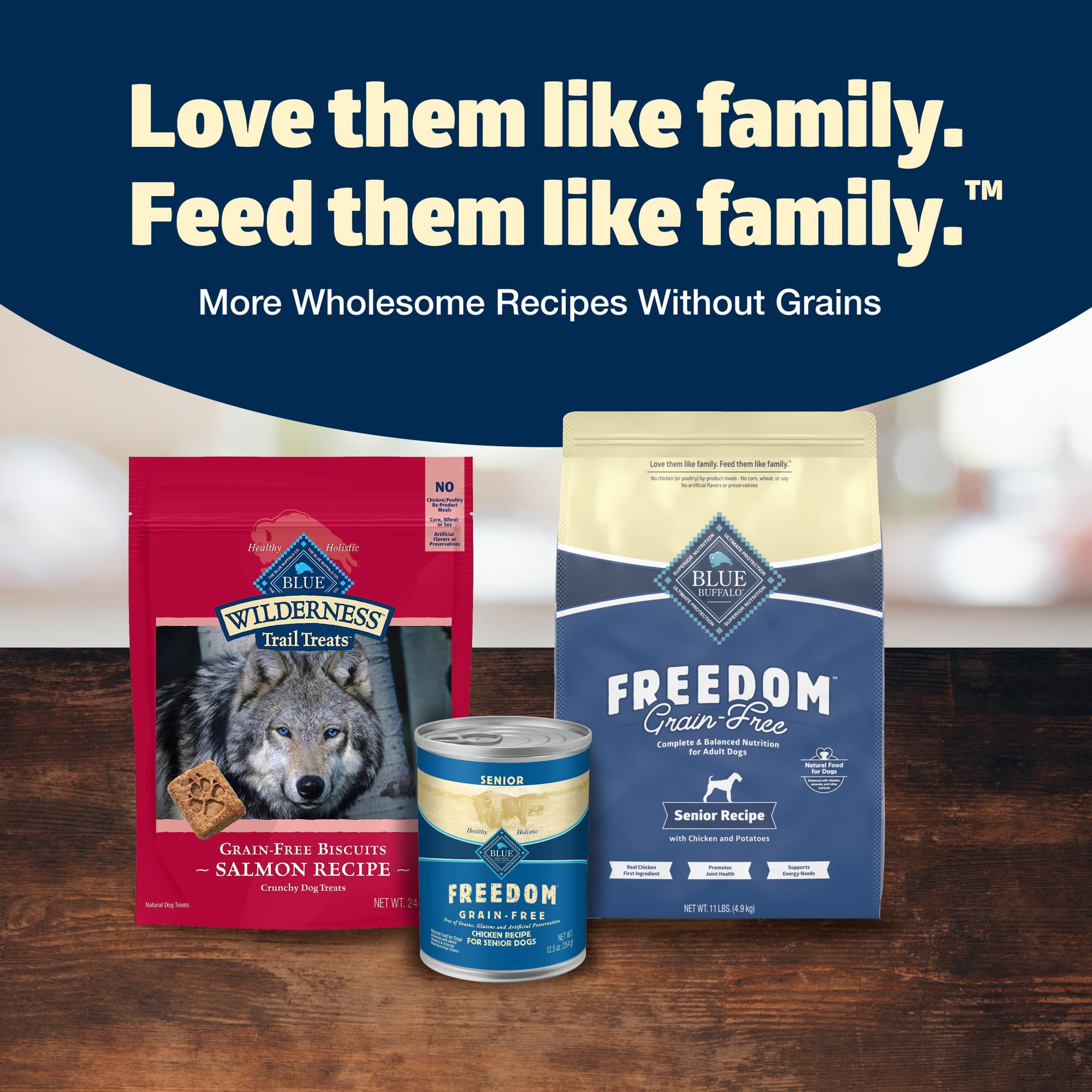Blue Buffalo Freedom 11-lb bag packaging ready for shelves