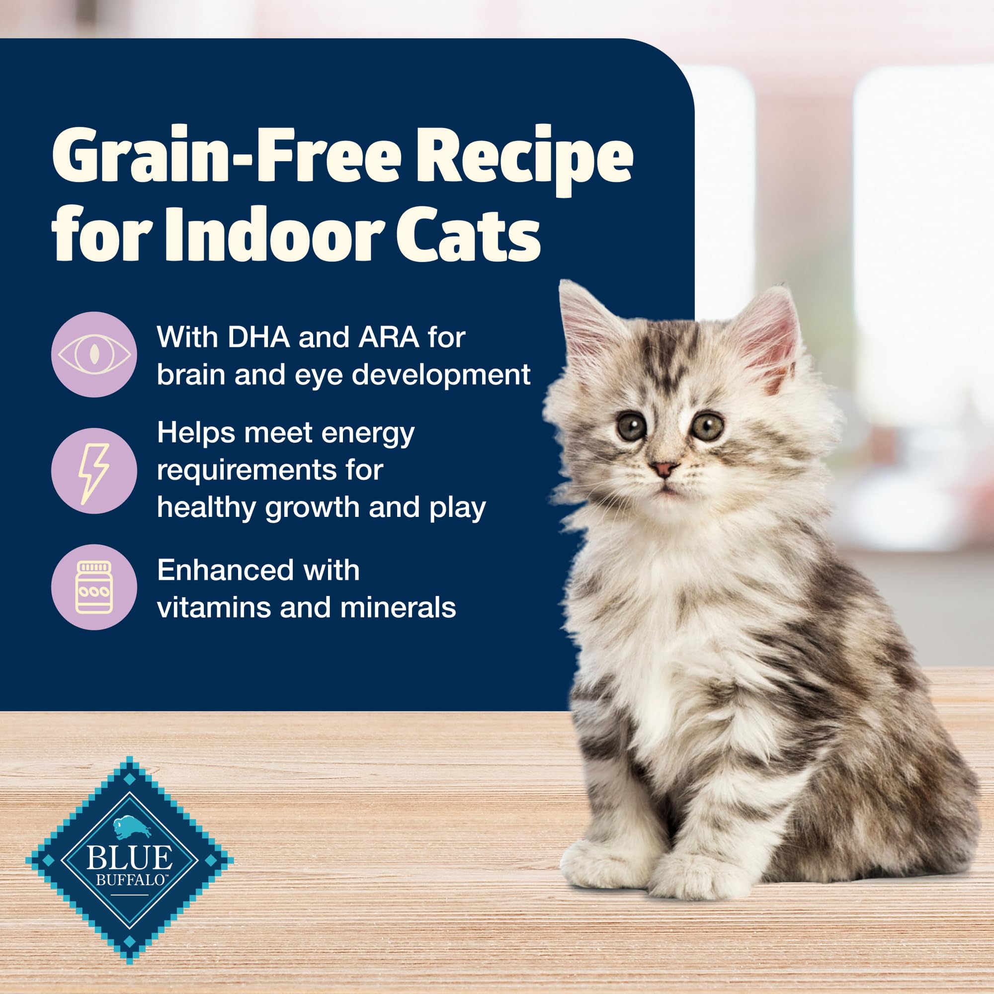 Blue Buffalo Freedom 5-lb bag for growing kittens.