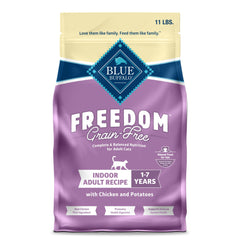 Blue Buffalo Freedom chicken-first ingredient kibble for indoor cats.