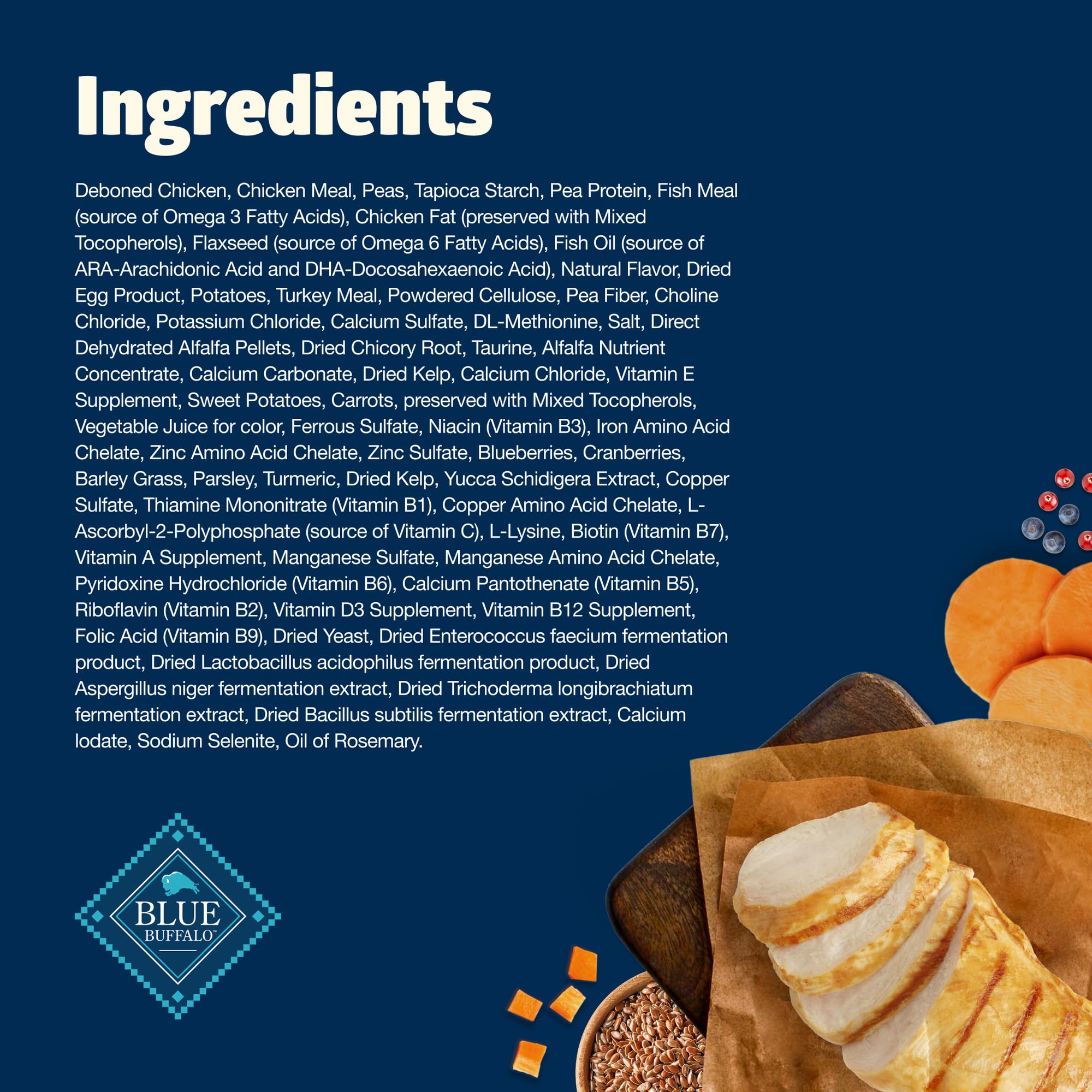Blue Buffalo Freedom deboned chicken is the main ingredient.