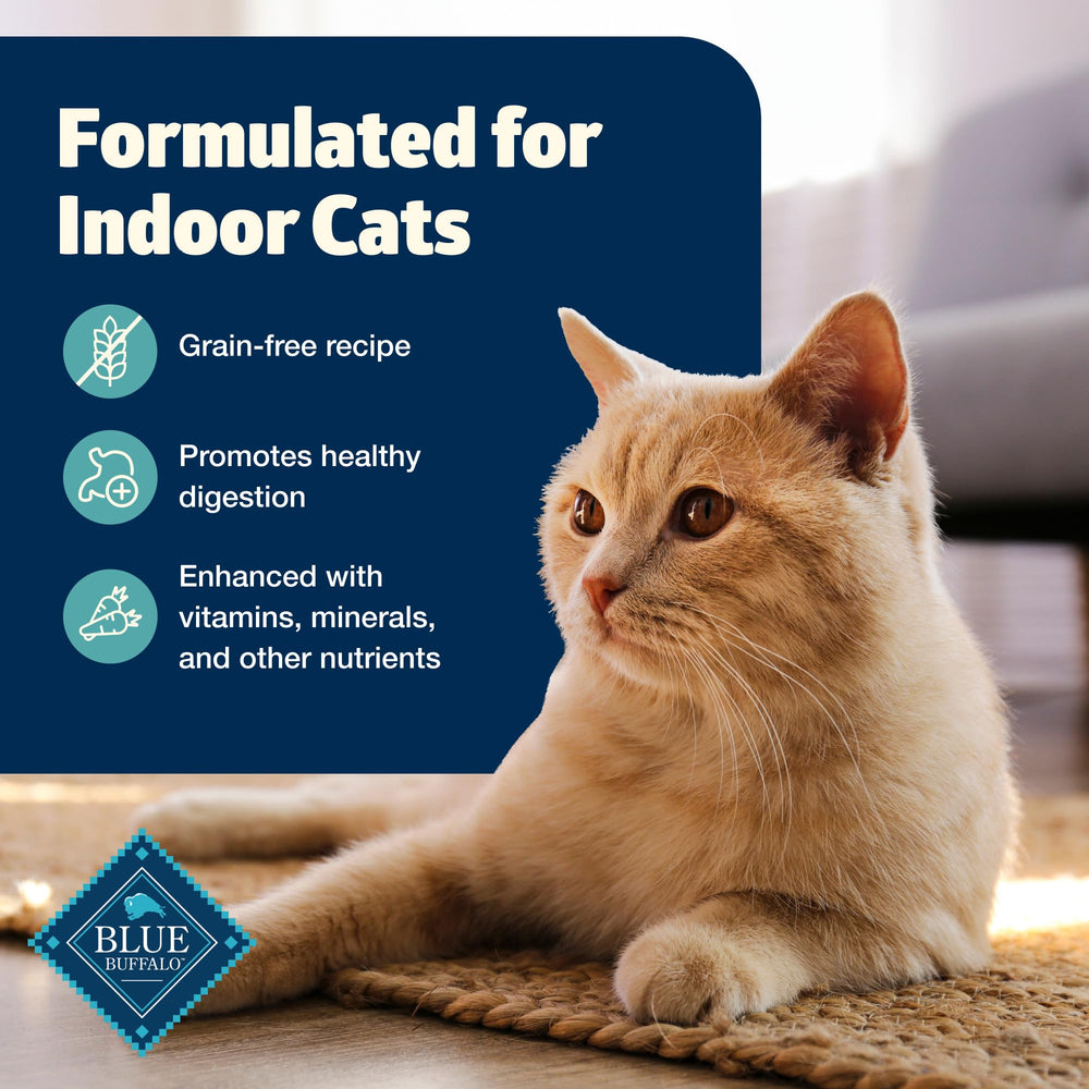 Blue Buffalo Freedom grain-free dry cat food for indoor cats.