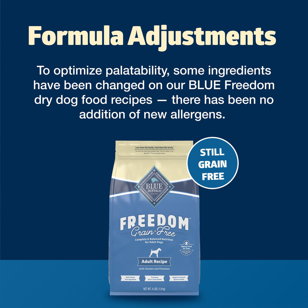 Blue Buffalo Freedom grain-free dry dog food kibble close-up