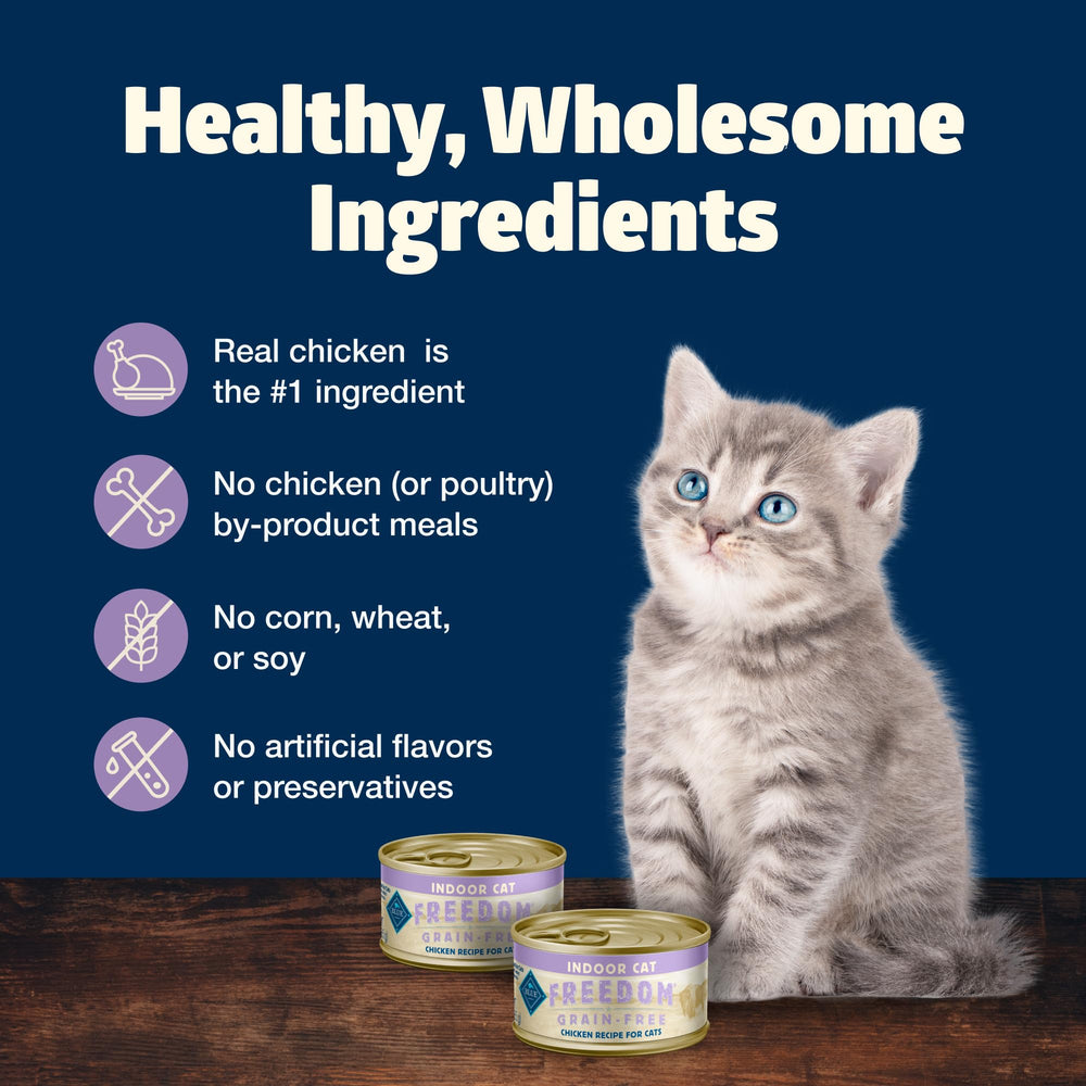 Blue Buffalo Freedom fiber aids hairball digestion and overall gut health