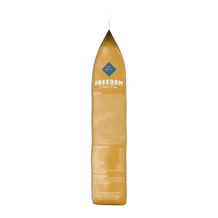 Grain-free claim emphasized on packaging for dogs with sensitivities