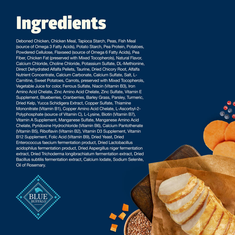 Blue Buffalo Freedom grain-free recipe with no corn, wheat, or soy.