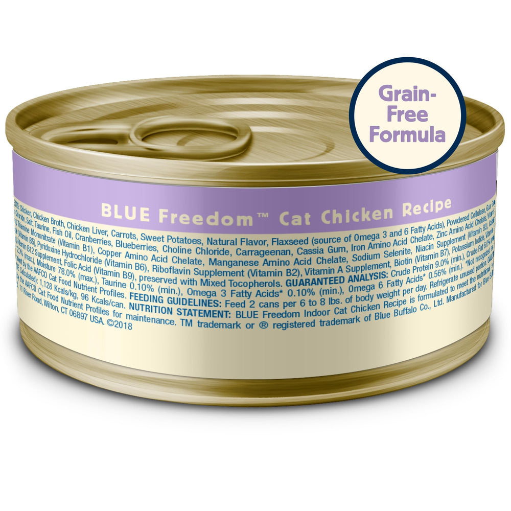 Blue Buffalo Freedom grain-free formula shows no corn wheat or soy