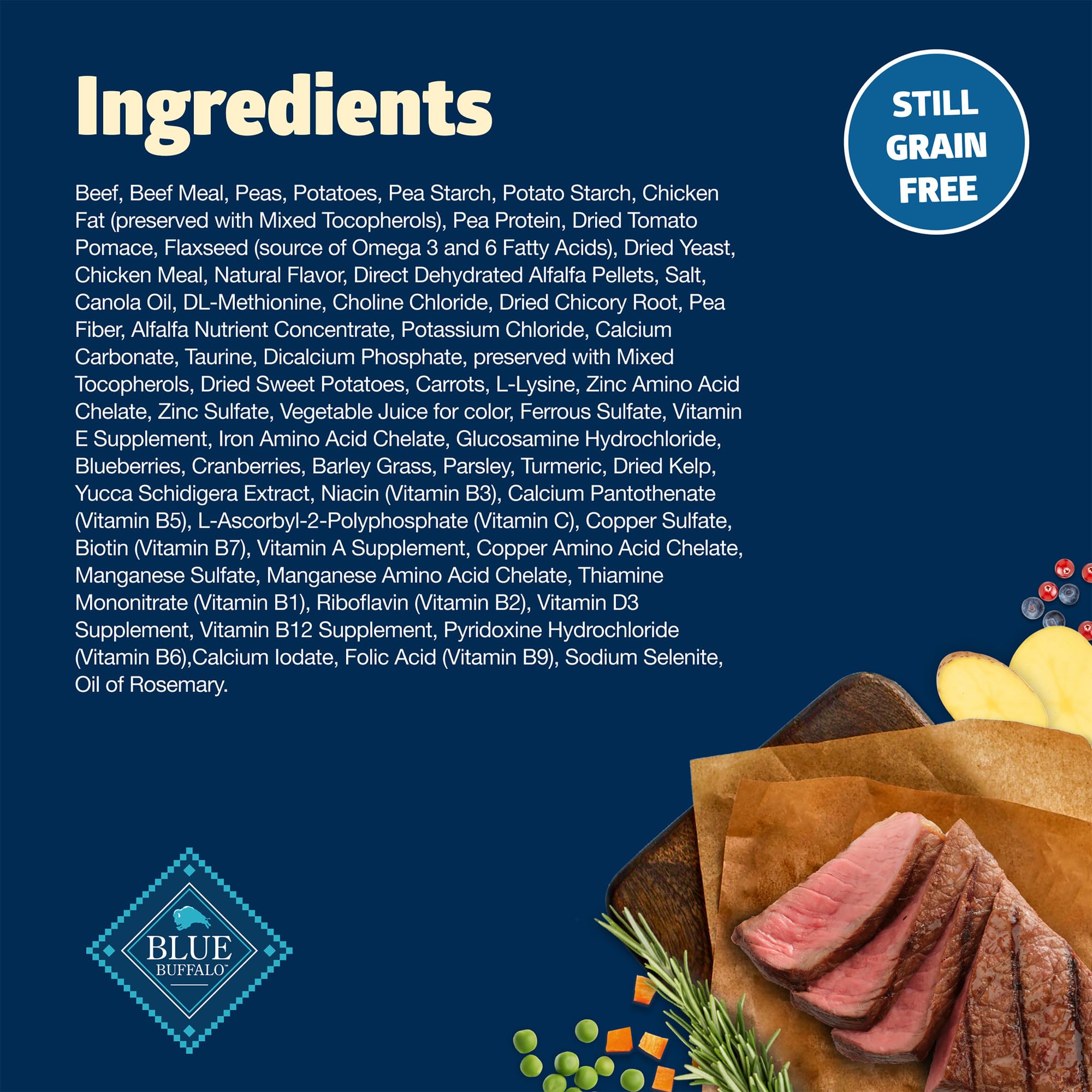 Blue Buffalo Freedom poultry-free recipe without by-product meals.