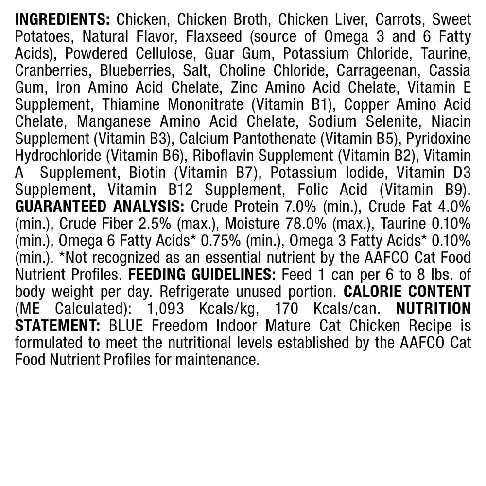 Blue Buffalo Freedom wet cat food hairball fiber blend aids digestion