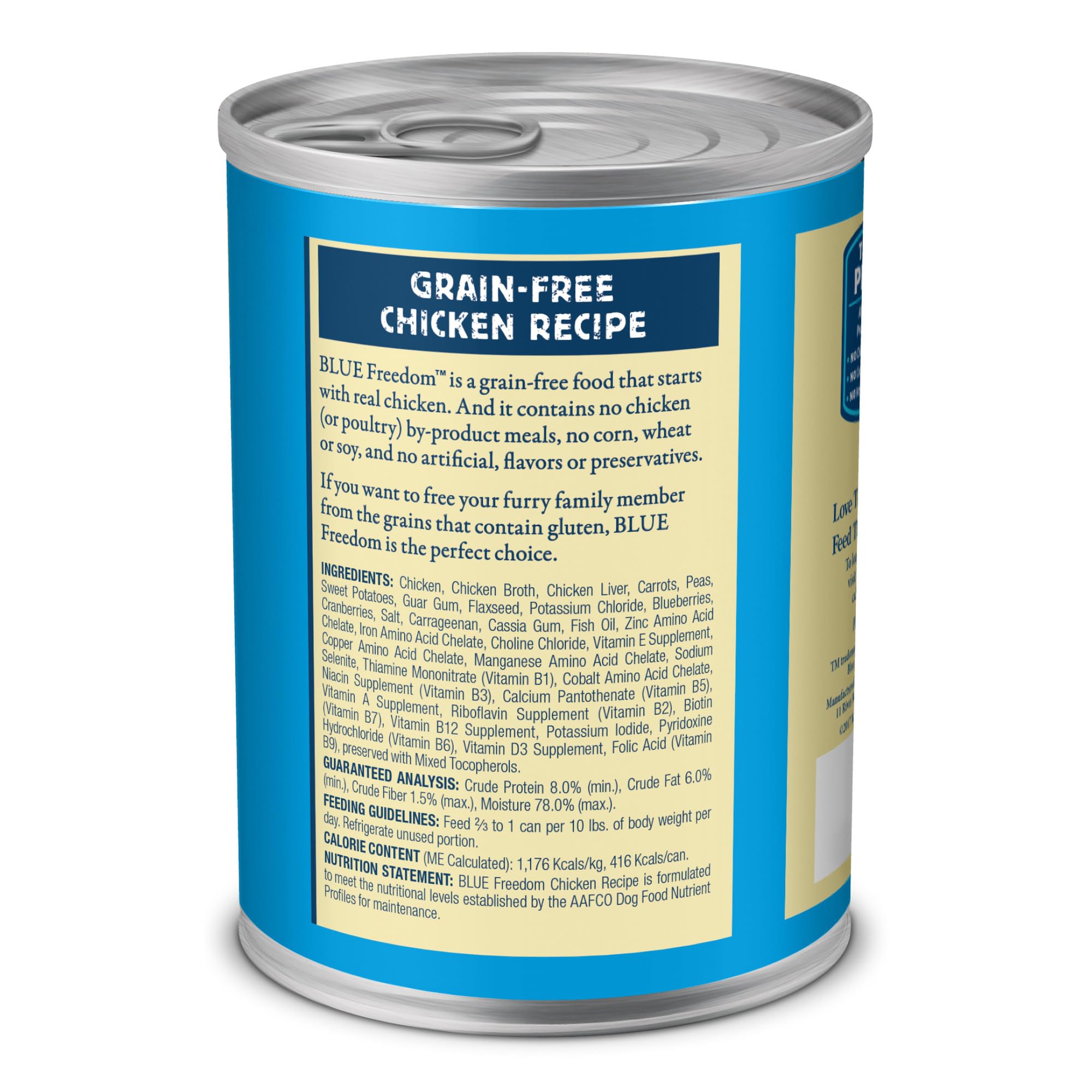 Blue Buffalo Freedom grain-free wet dog food showcases gluten-free recipe for dogs with sensitivities