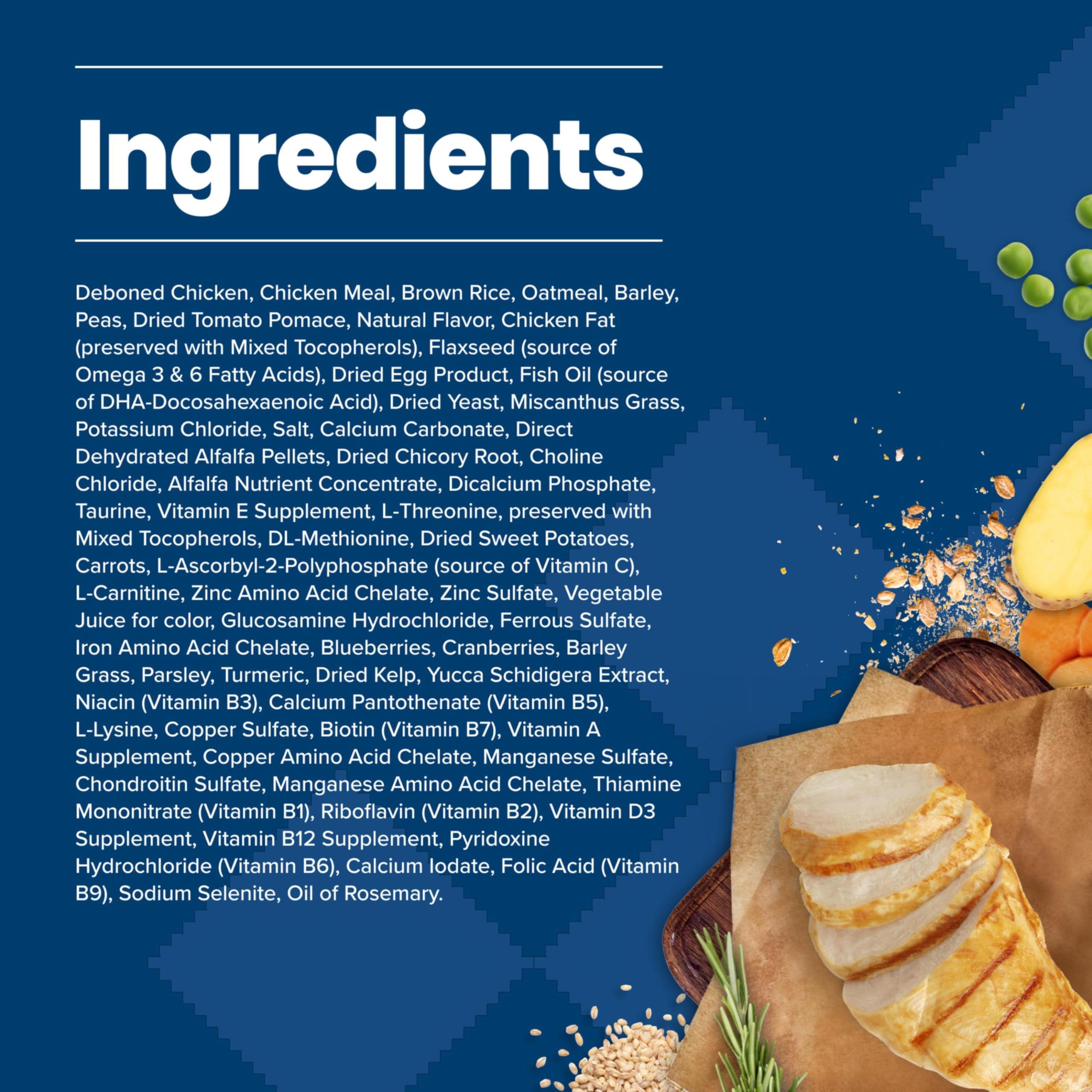 Blue Buffalo fruits and vegetables image suggests balanced nutrition for small breeds.