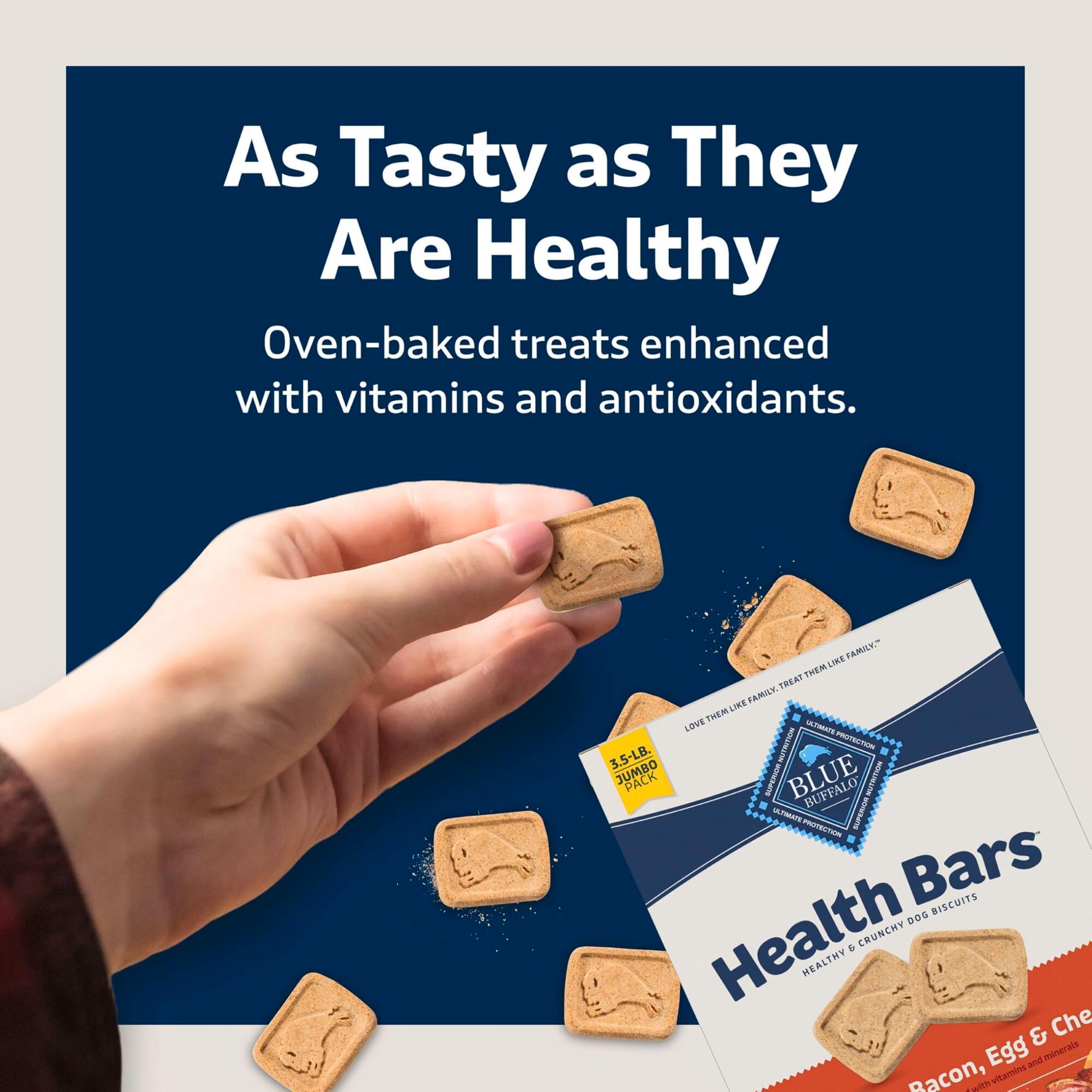 All-breed-sizes icon on Health Bars packaging.