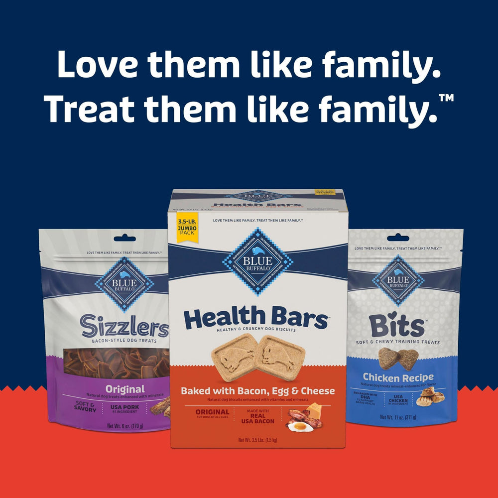 Box front indicating 3.5-lb size of Blue Buffalo Health Bars.