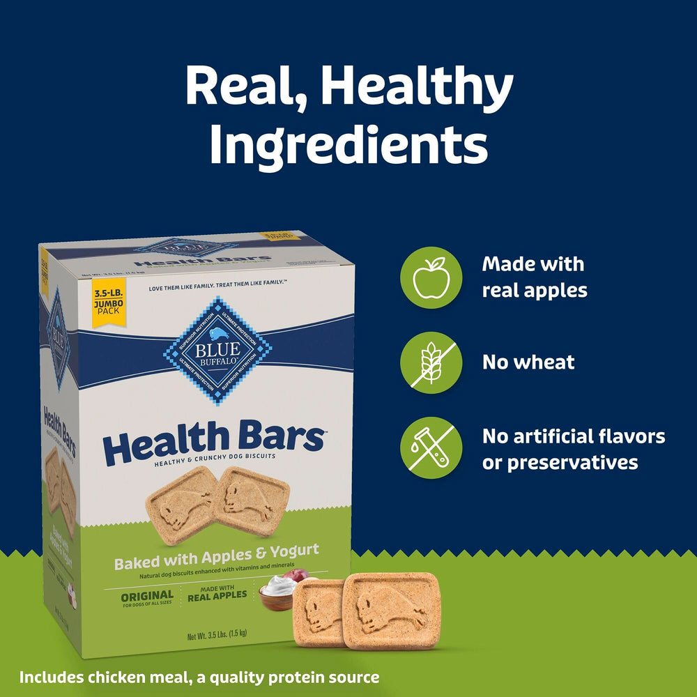 Blue Buffalo Health Bars enriched with Omega-3 and antioxidants.