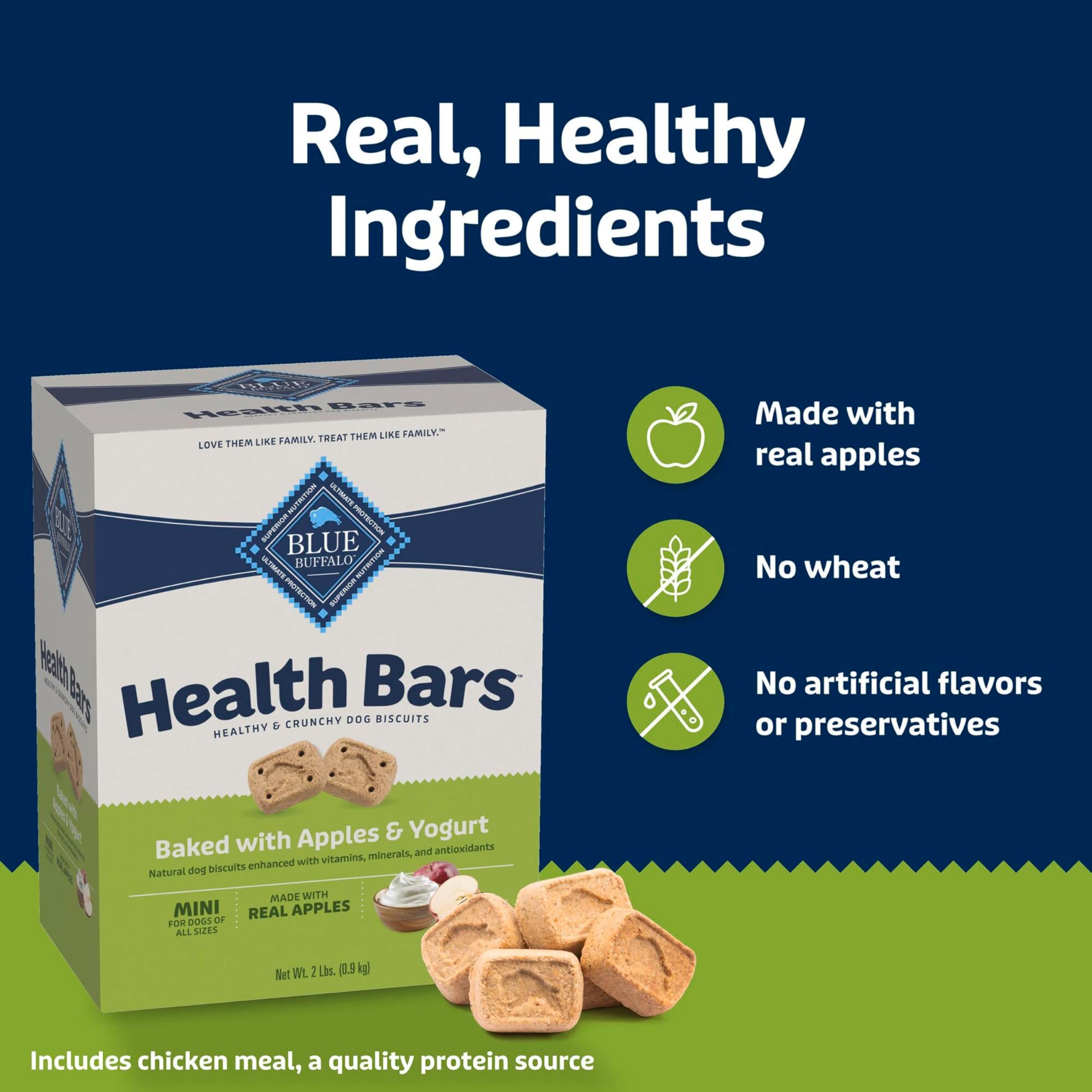 Blue Buffalo Mini Health Bars sized for quick rewards.