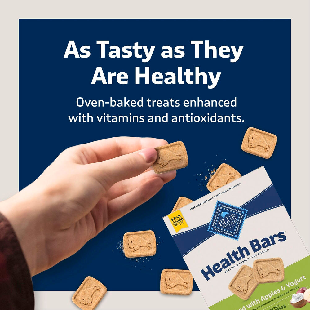 Blue Buffalo Health Bars suit all breed sizes for daily snacking.