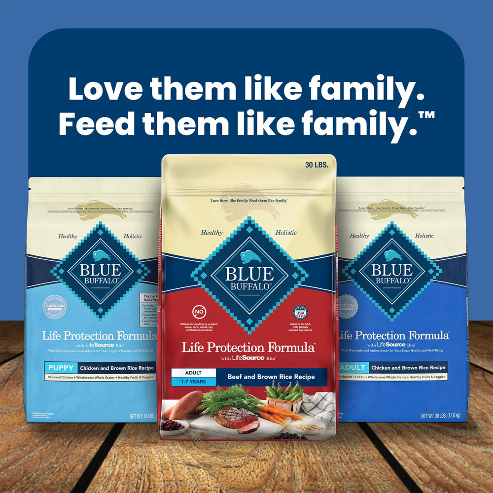 Blue Buffalo Life Protection supports healthy weight for adult dogs.