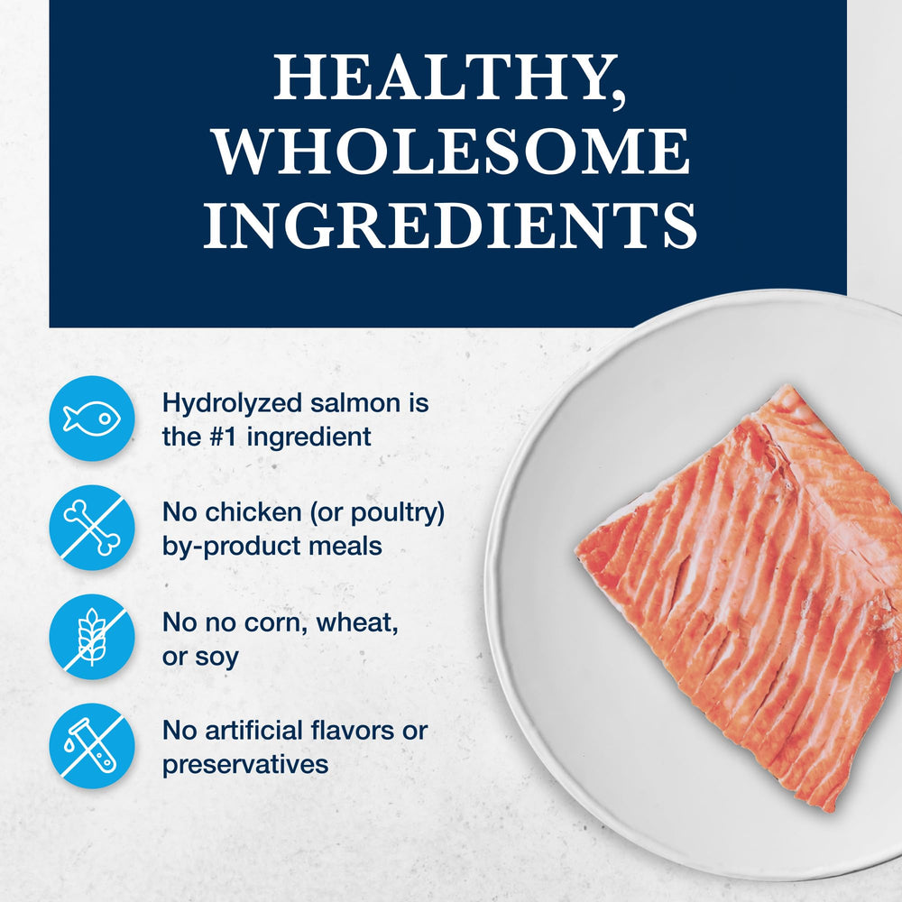 Serving bowl with HF hydrolyzed salmon cat food for daily meals.