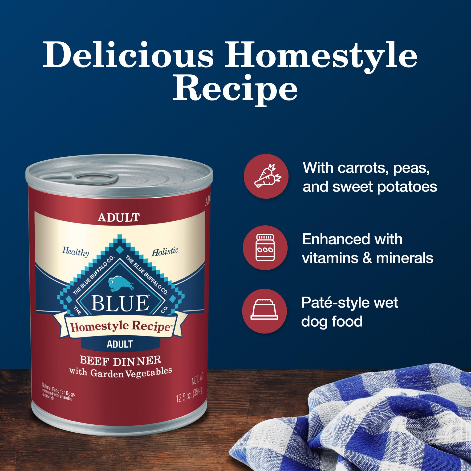 Blue Buffalo Homestyle Beef Dinner with brown rice and wholesome grains