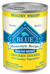 Blue Buffalo Homestyle Chicken Dinner can shows real chicken for a protein-rich meal