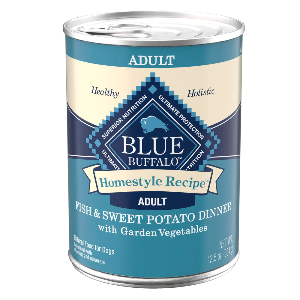 Blue Buffalo Homestyle fish-first-ingredient highlights natural flavor dogs love.
