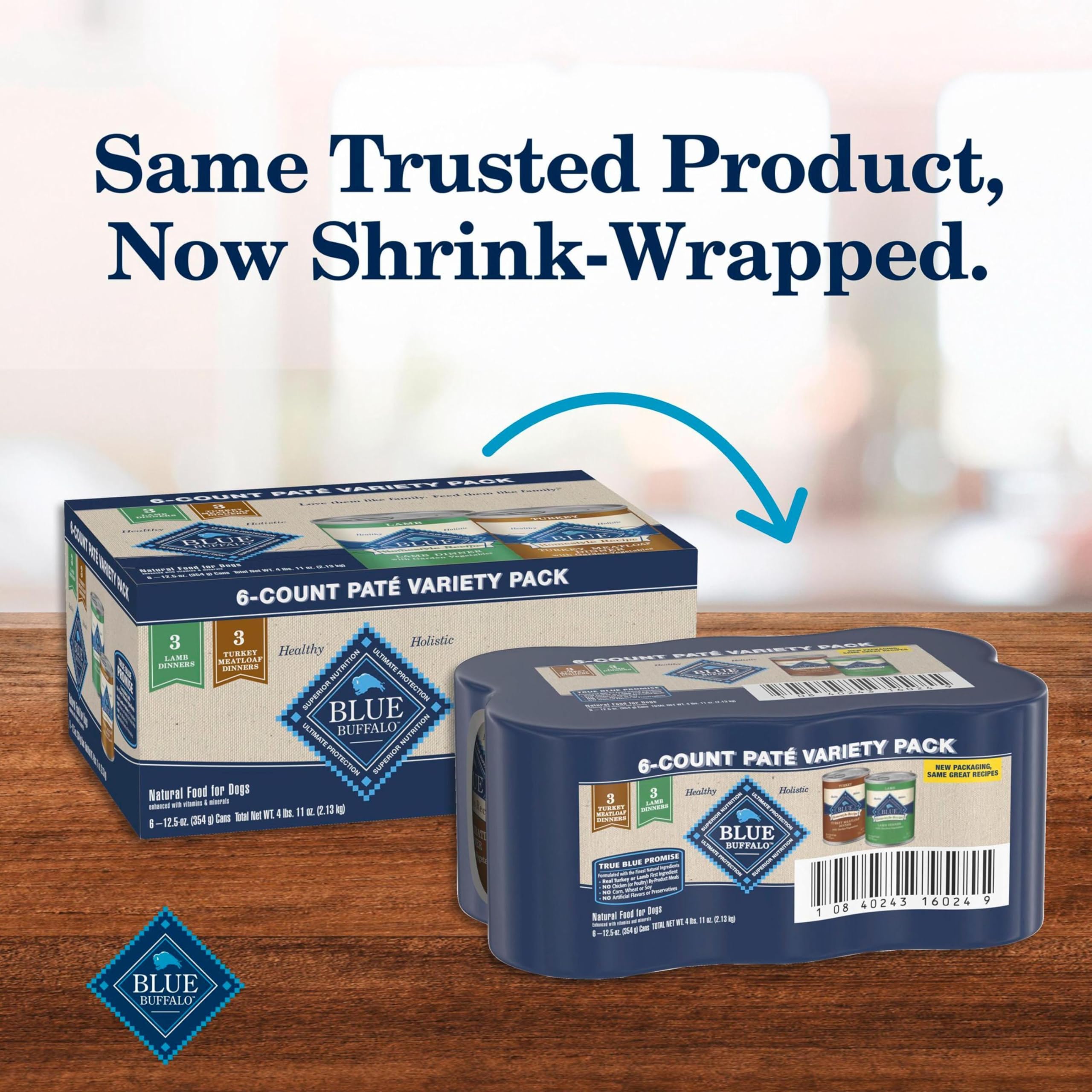 Blue Buffalo Homestyle Lamb dinner cans highlighting high-quality protein and natural ingredients