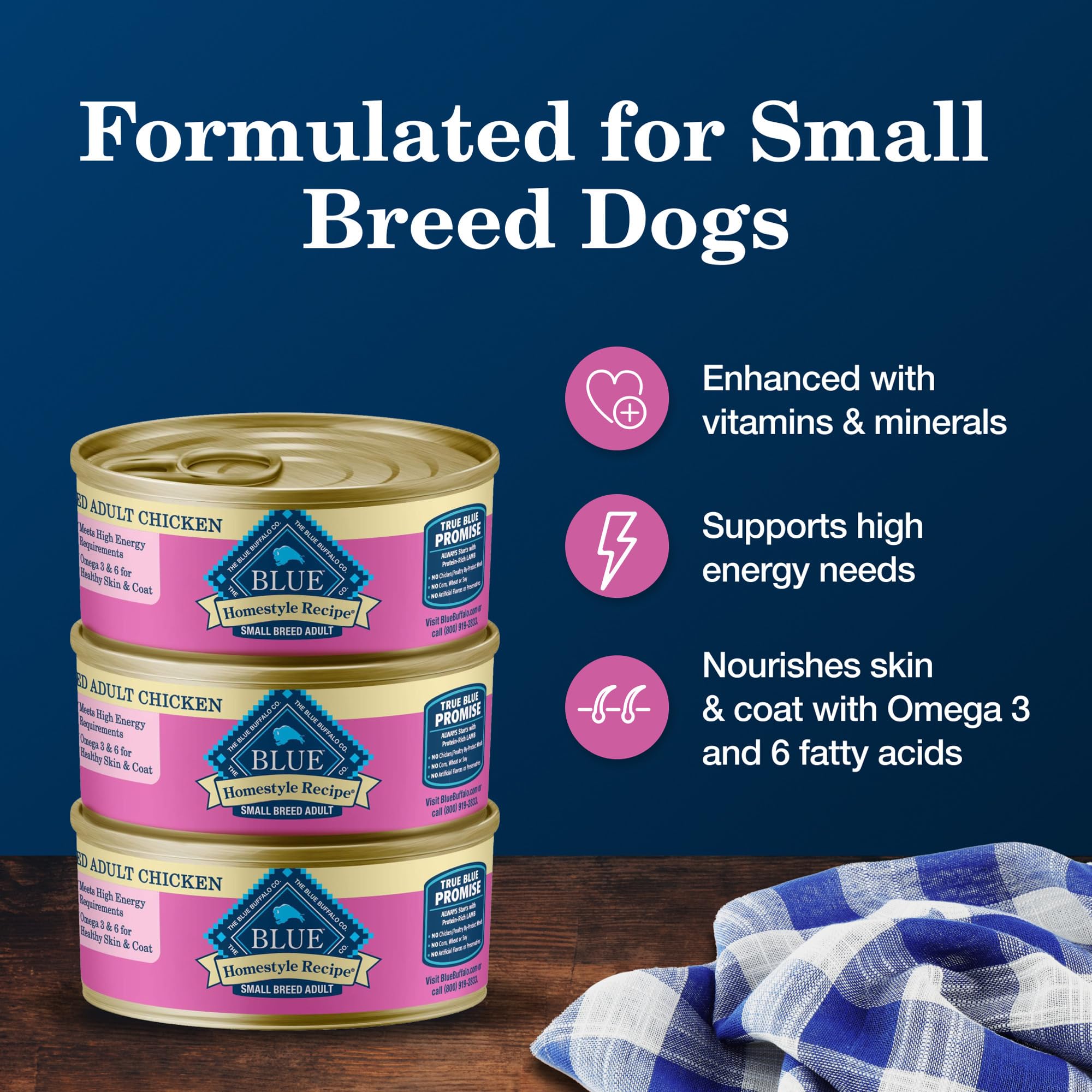 Blue Buffalo Homestyle serving ideas highlight mixing with dry food.