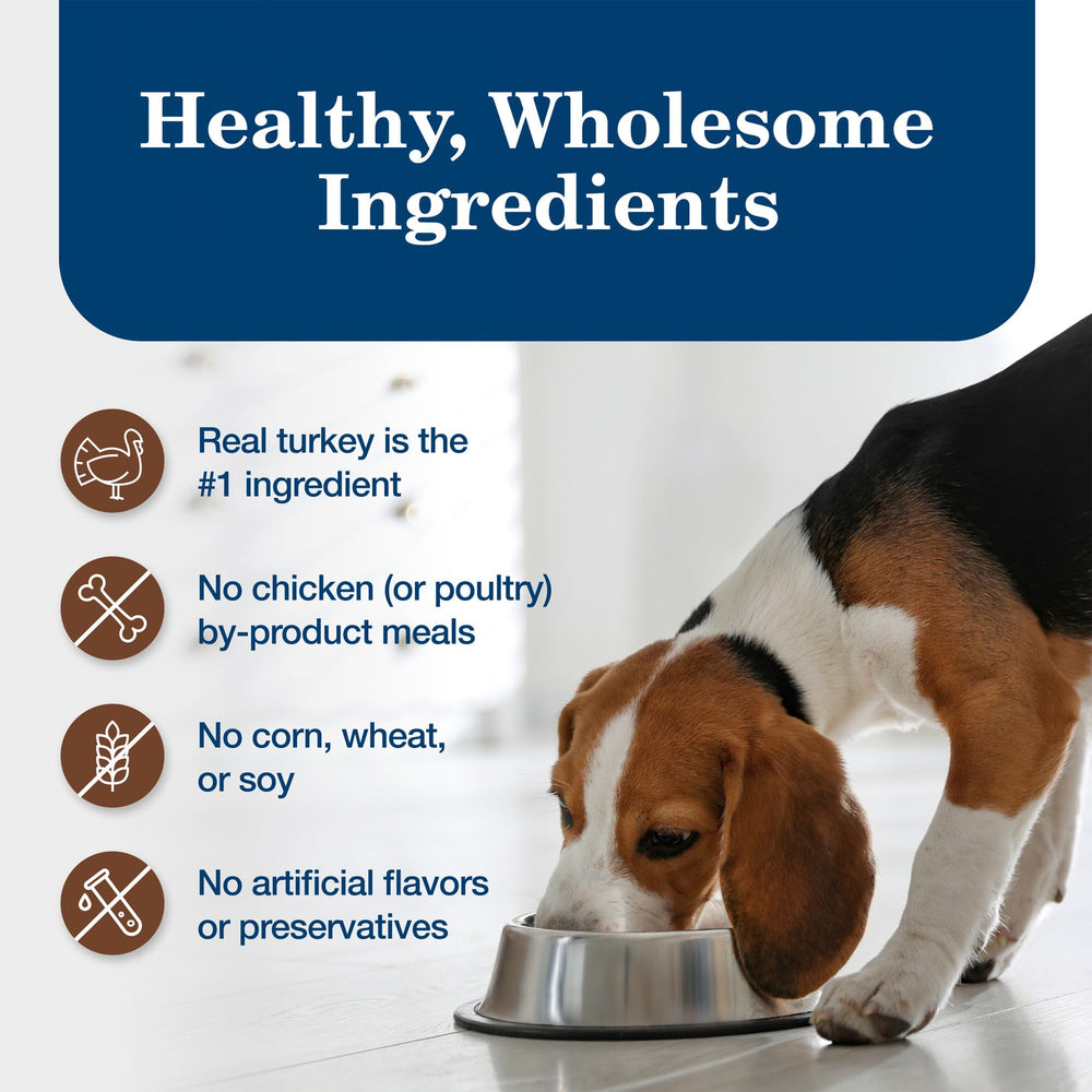 Blue Buffalo Homestyle Turkey Dinner ingredients list image underscores wholesome grains and veggies