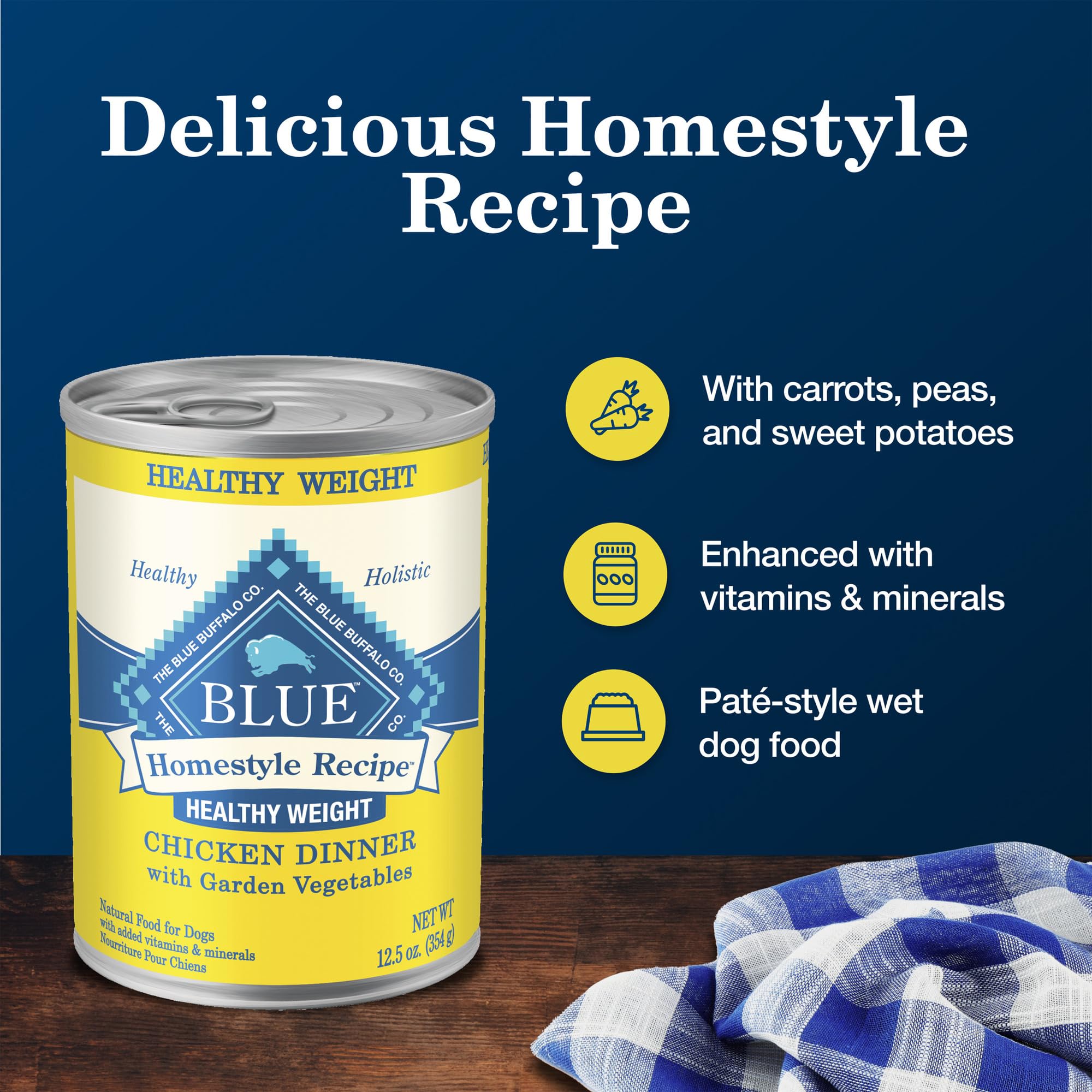 Blue Buffalo Homestyle wholesome grains like brown rice and barley for energy