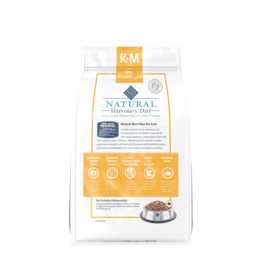 Blue Buffalo K+M protein-rich chicken first ingredient image emphasizes real chicken as primary source