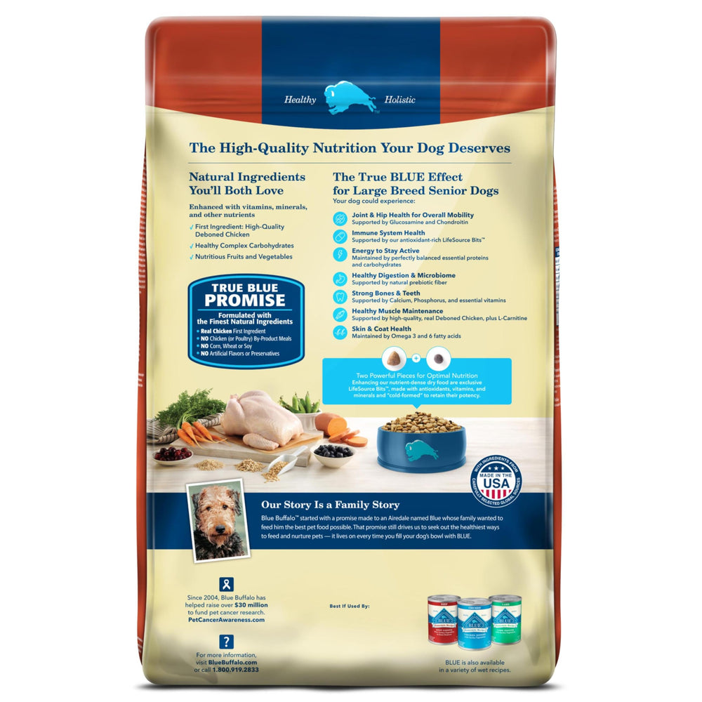 Close-up of Blue Buffalo kibble with brown rice and vegetables for balanced nutrition