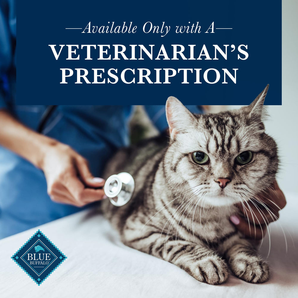 Blue Buffalo KM prescription diet label indicating veterinary authorization.