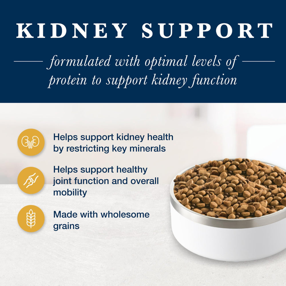 Blue Buffalo KS Kidney Support packaging highlights natural ingredients and vet-friendly formulation