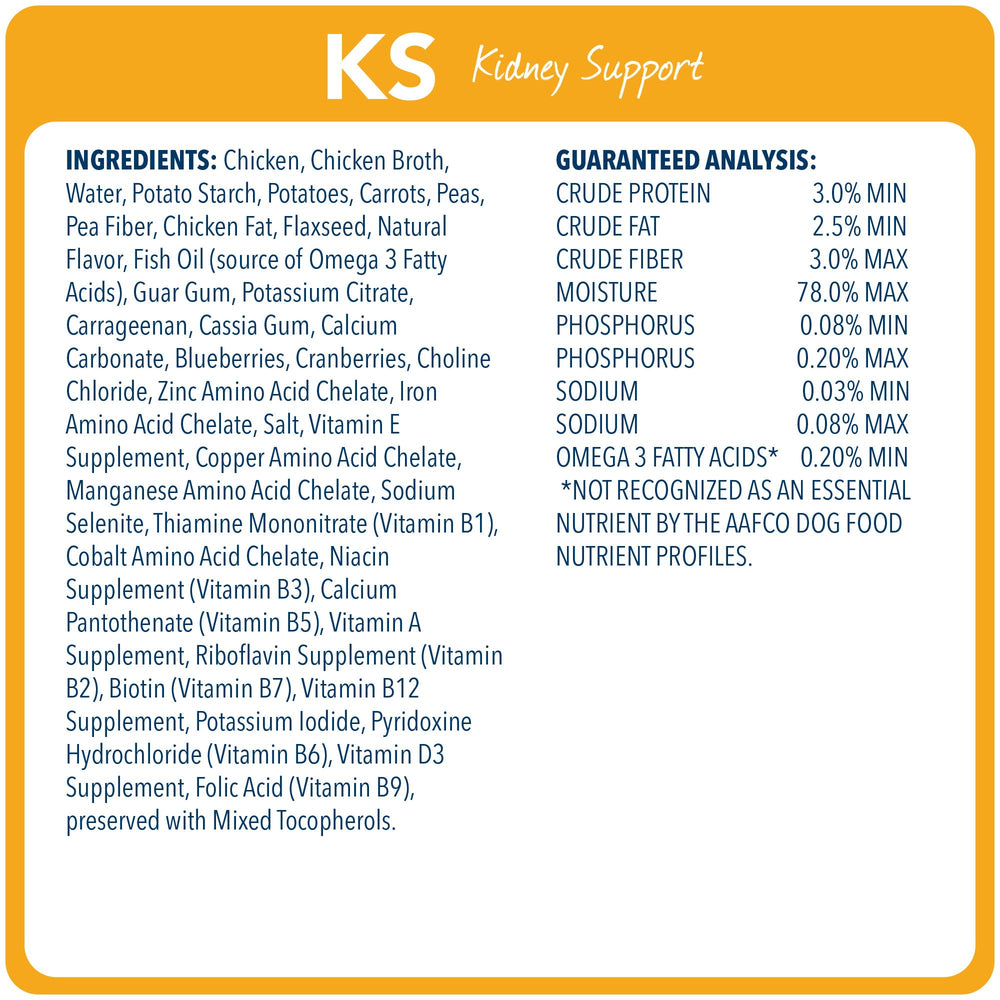 Blue Buffalo KS kidney-support wet dog food pack of 12, convenient daily portions.