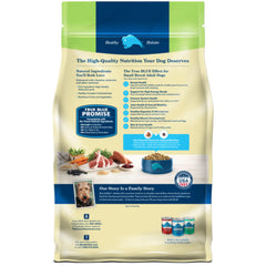 Blue Buffalo lamb-first kibble close-up for protein-rich small-breed diet.