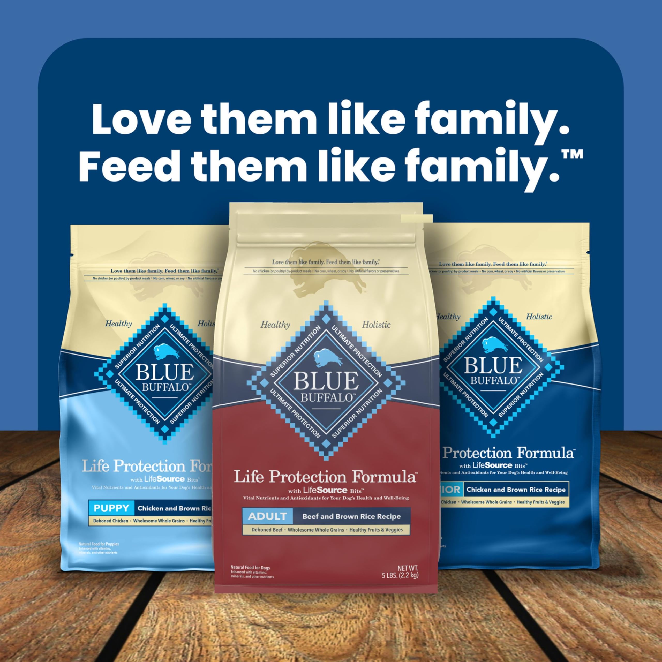 Blue Buffalo Life Protection 5-lb bag packaging for convenient feeding