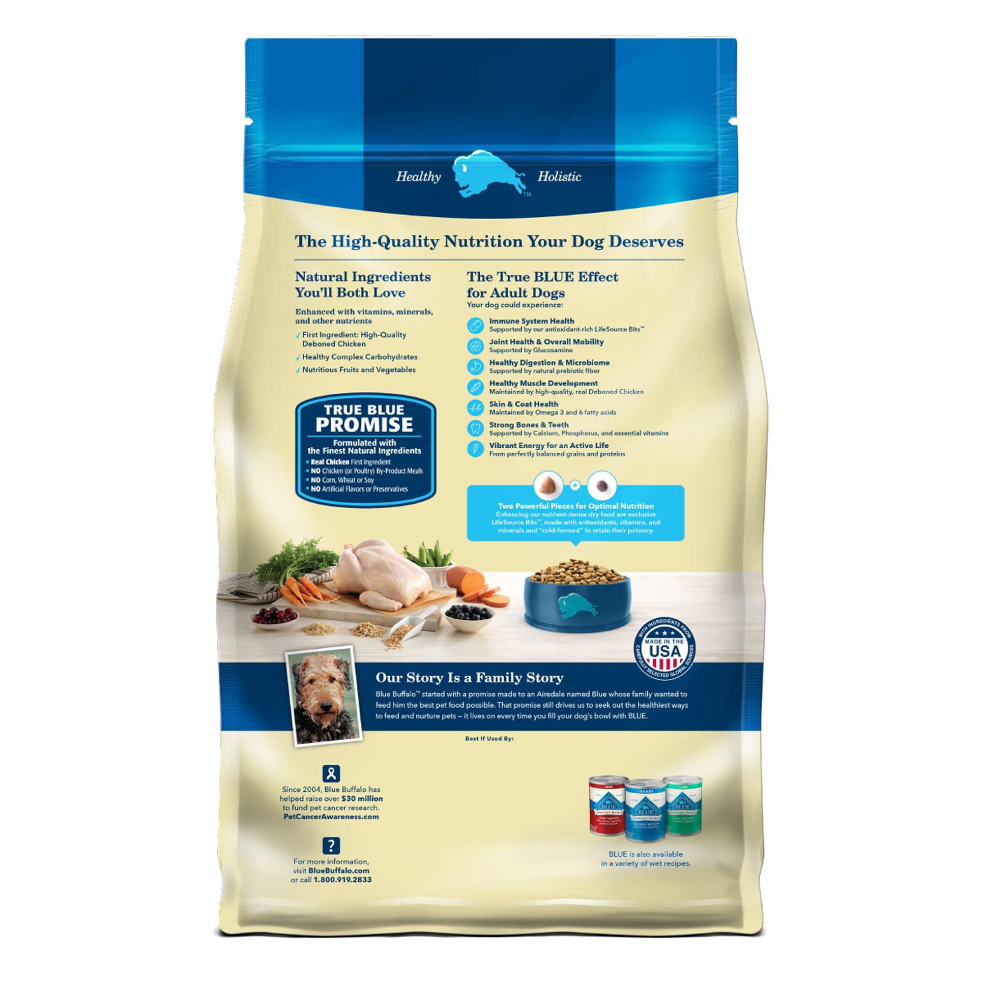 Blue Buffalo Life Protection Formula with real chicken first ingredient highlighted