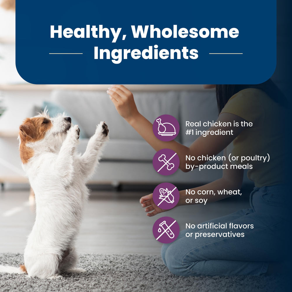 Blue Buffalo Life Protection Senior formula features glucosamine and chondroitin for joint support.