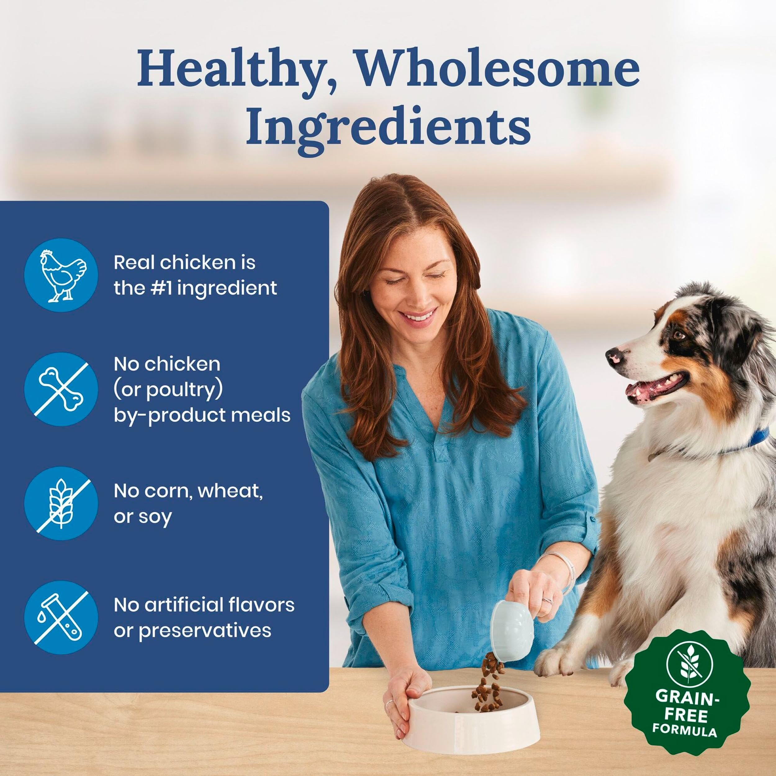 Blue Buffalo Life Protection kibble texture emphasizes crunch and palatability