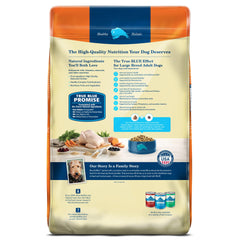 Blue Buffalo Life Protection Large Breed kibble closeup highlights bite-sized pieces for large dogs