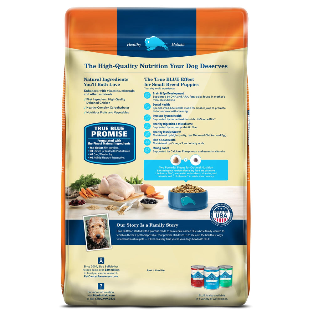 Blue Buffalo Life Protection Large Breed Puppy kibble closeup highlighting texture and quality
