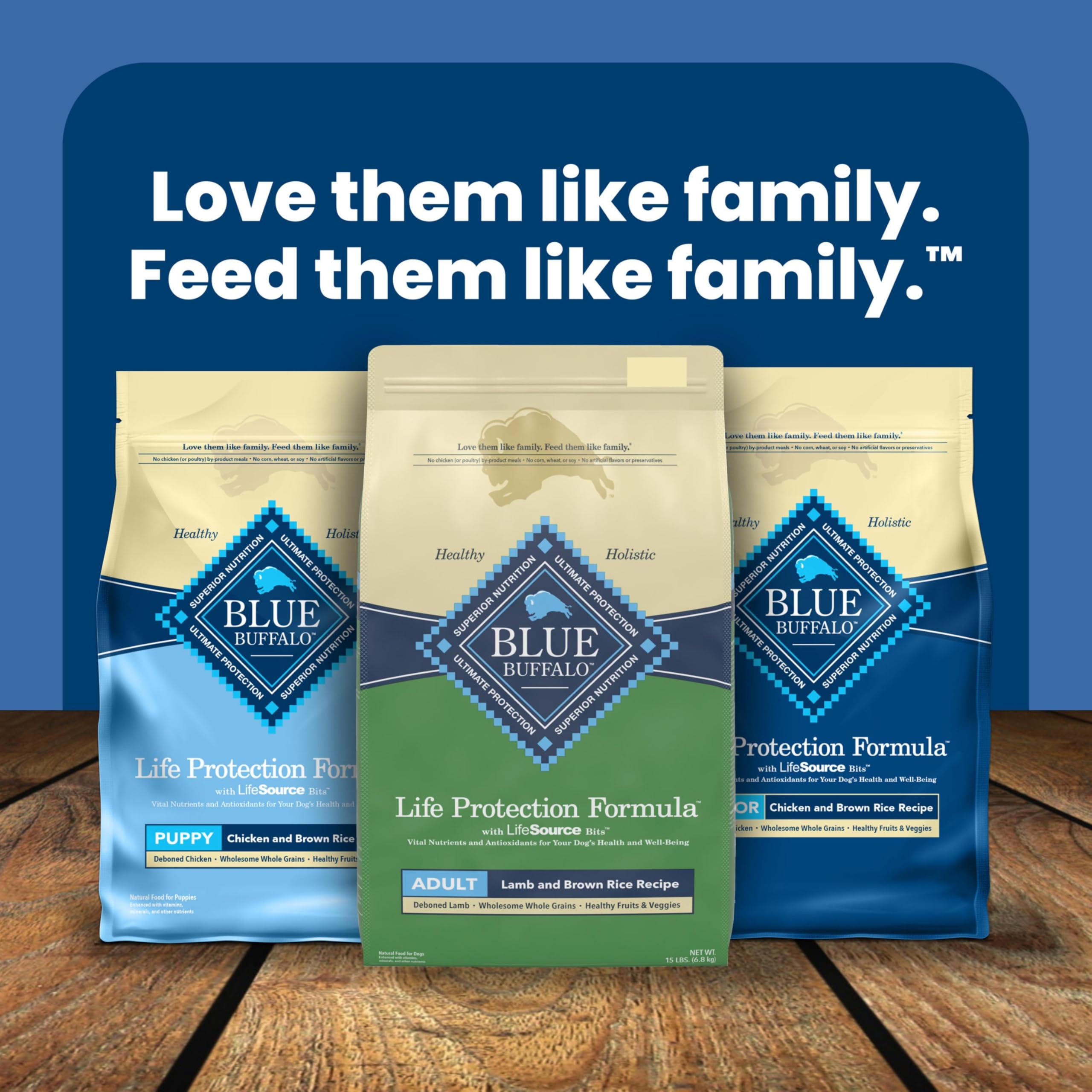 Blue Buffalo Life Protection packaging-highlights-ingredients and benefits.