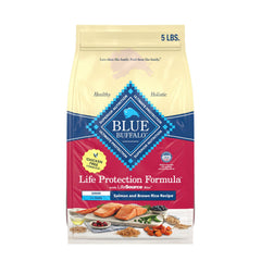 Blue Buffalo Life Protection Senior salmon-first kibble in bowl supports mobility