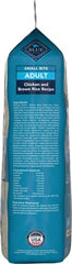 Closeup of Blue Buffalo Life Protection Small Bite ingredients featuring chicken and brown rice