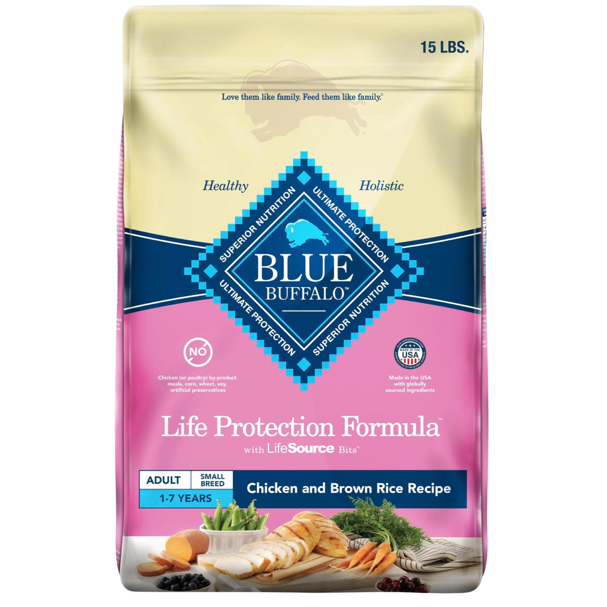 Blue Buffalo Life Protection Small Breed real chicken first kibble for savory protein