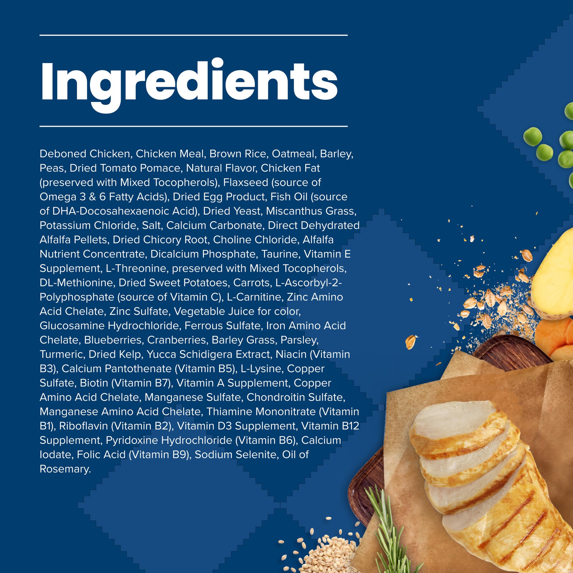 Blue Buffalo Life Protection Senior recipe shows no chicken by-product meals.