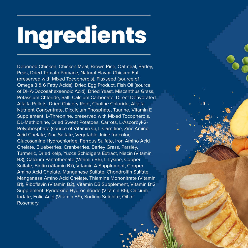 Blue Buffalo Life Protection Senior recipe shows no chicken by-product meals.