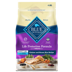 Blue Buffalo Life Protection Toy Breed bag front showing real chicken first